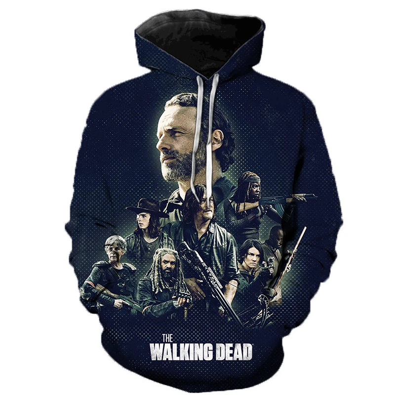 The Walking Dead Horror 3D Print Hoodies الرجال النساء أزياء المتضخم هالوين البلوفرات قمصان سويت شيرت بقلنسوة ملابس الشارع الشهير #5