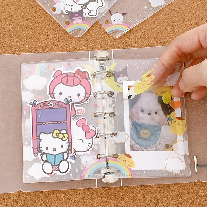 Sanrio Transparent Card Holder Handbooks Inner Storage Bag Loose Leaf Holder Photo Album Inner Page Binder Photocards Holder