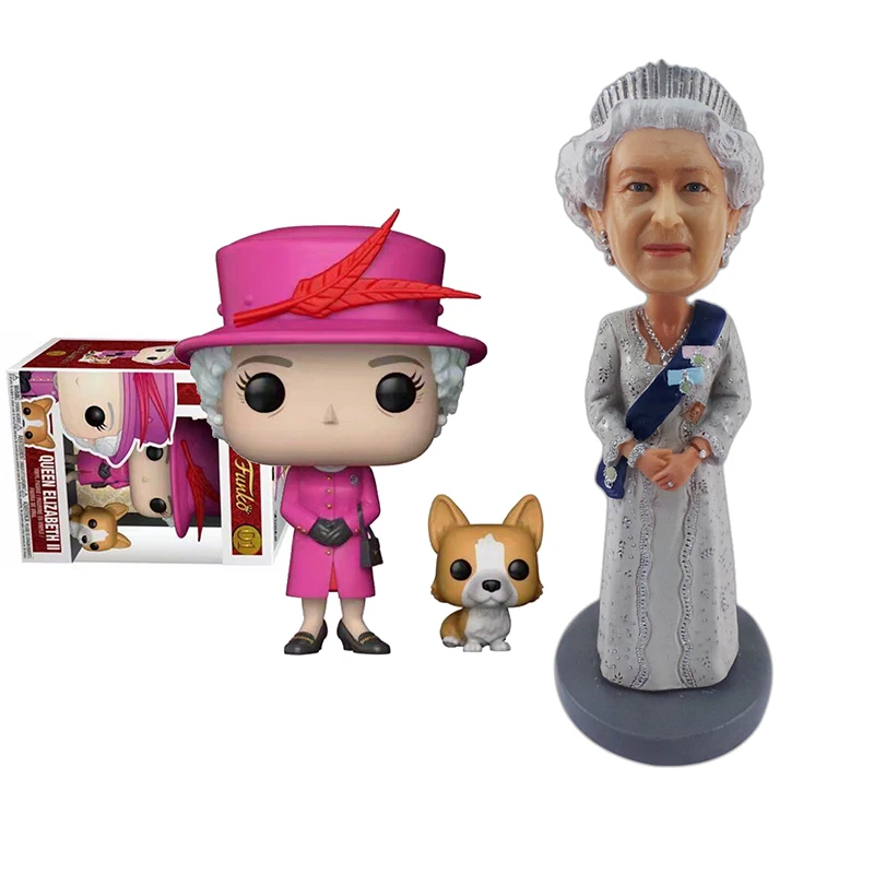 

Queen of England Her Majesty Queen Elizabeth II Action Figure Simulation Portrait #01 Collection Doll Resin Ornament Model Toys