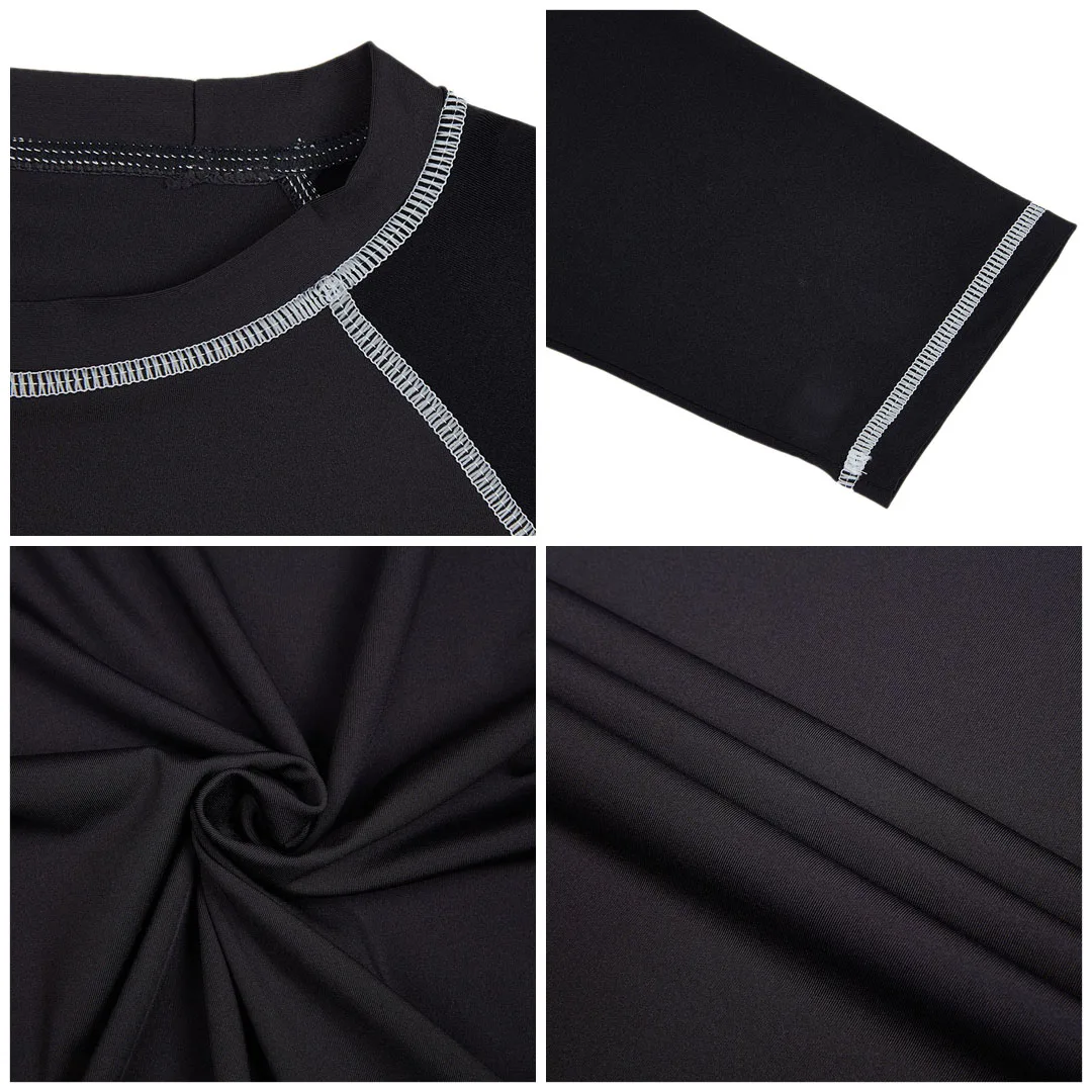 Herren Langarm Schwimm hemden Rash guard bis 50 UV Sonnenschutz hemd sportliches Training Laufen Wandern T-Shirt Bade bekleidung – Detail 10