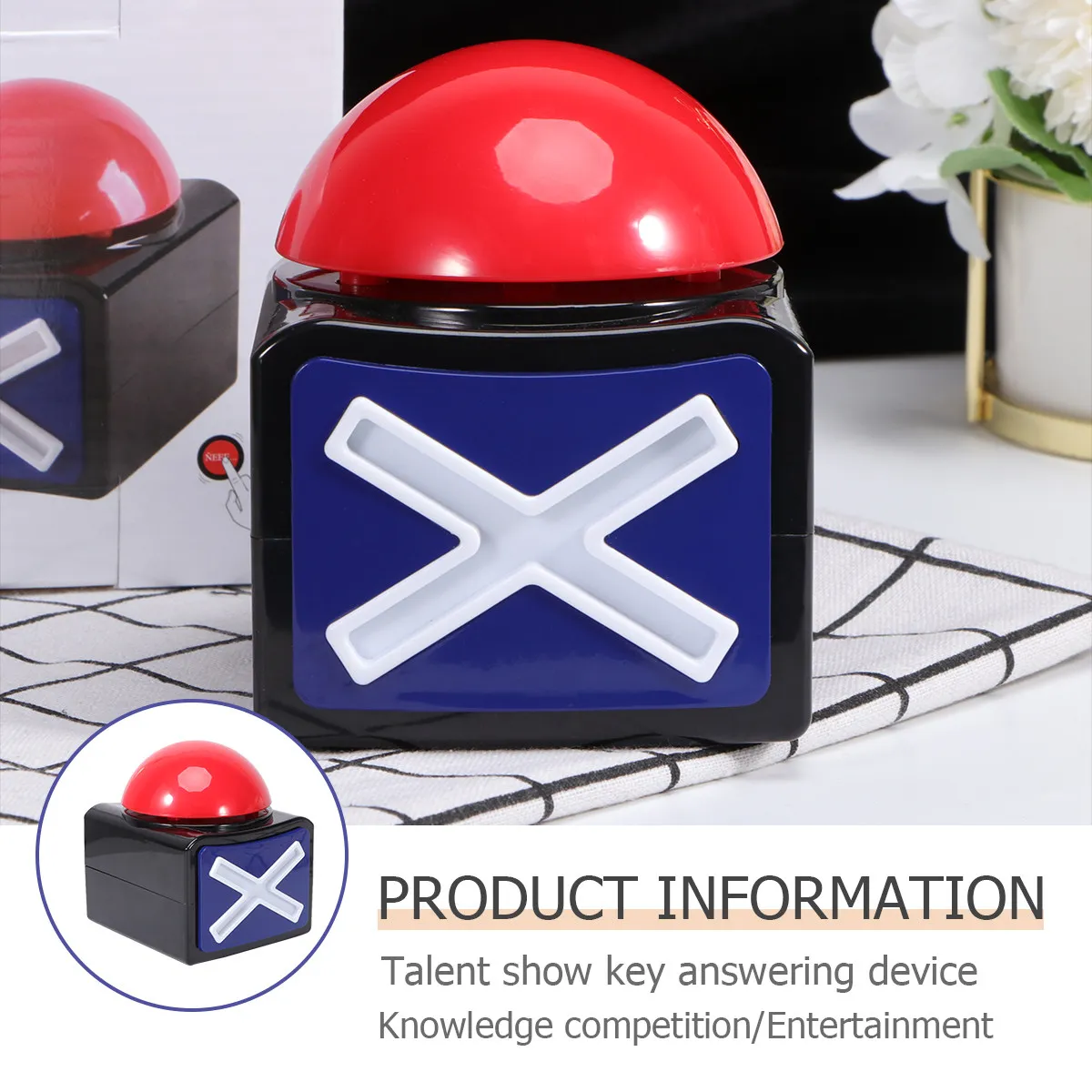 2Pcs Red Electronic Game Buzzer with Illuminated Button and Sharp Audible Alert for Quiz Bowls Classroom Buzzers Party