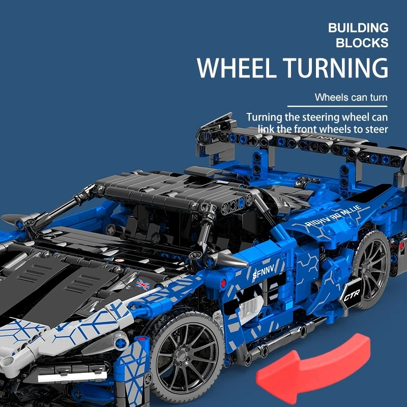 1404PCS McLarened Senna GTR 42123 Technical Car Building Blocks Speed Racing Vehicle Bricks Construction Toys For Kids Gifts