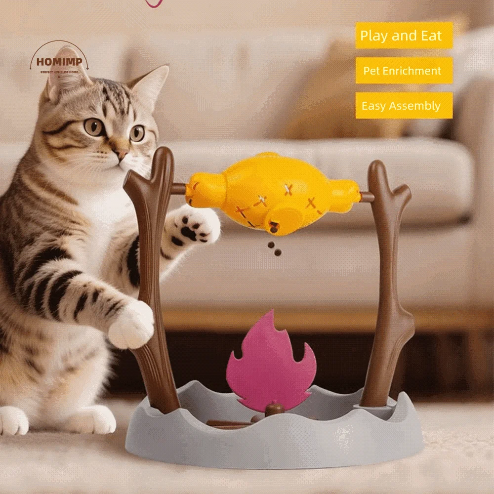 

Roasted Chicken Leg Cat Leaking Food Toy Rotating Slow Feeding Pet Cat Dog Toy Food Leakage Device Relieve Boredom Slow Feeder