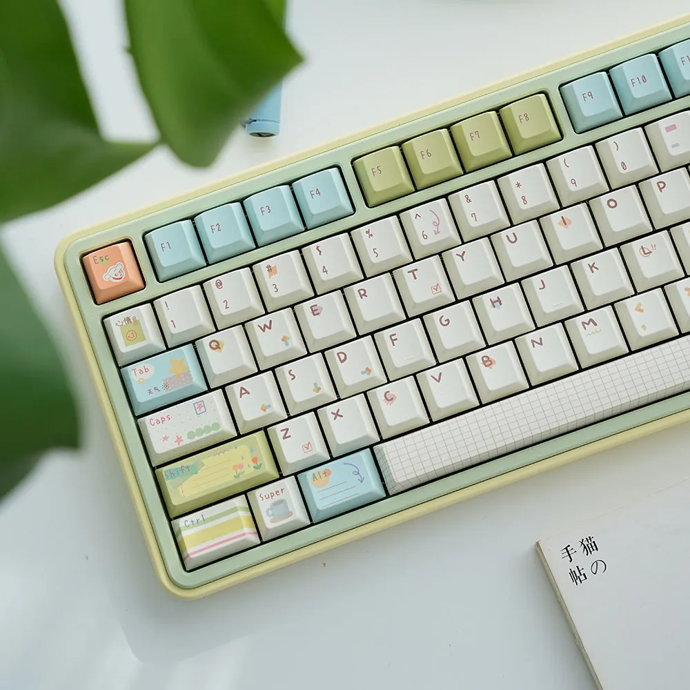 Original 144-Key Keycap Set Cherry Profile Five-Sided Sublimation Keycaps for MX Switches Mechanical Keyboard Alice ISO Layout