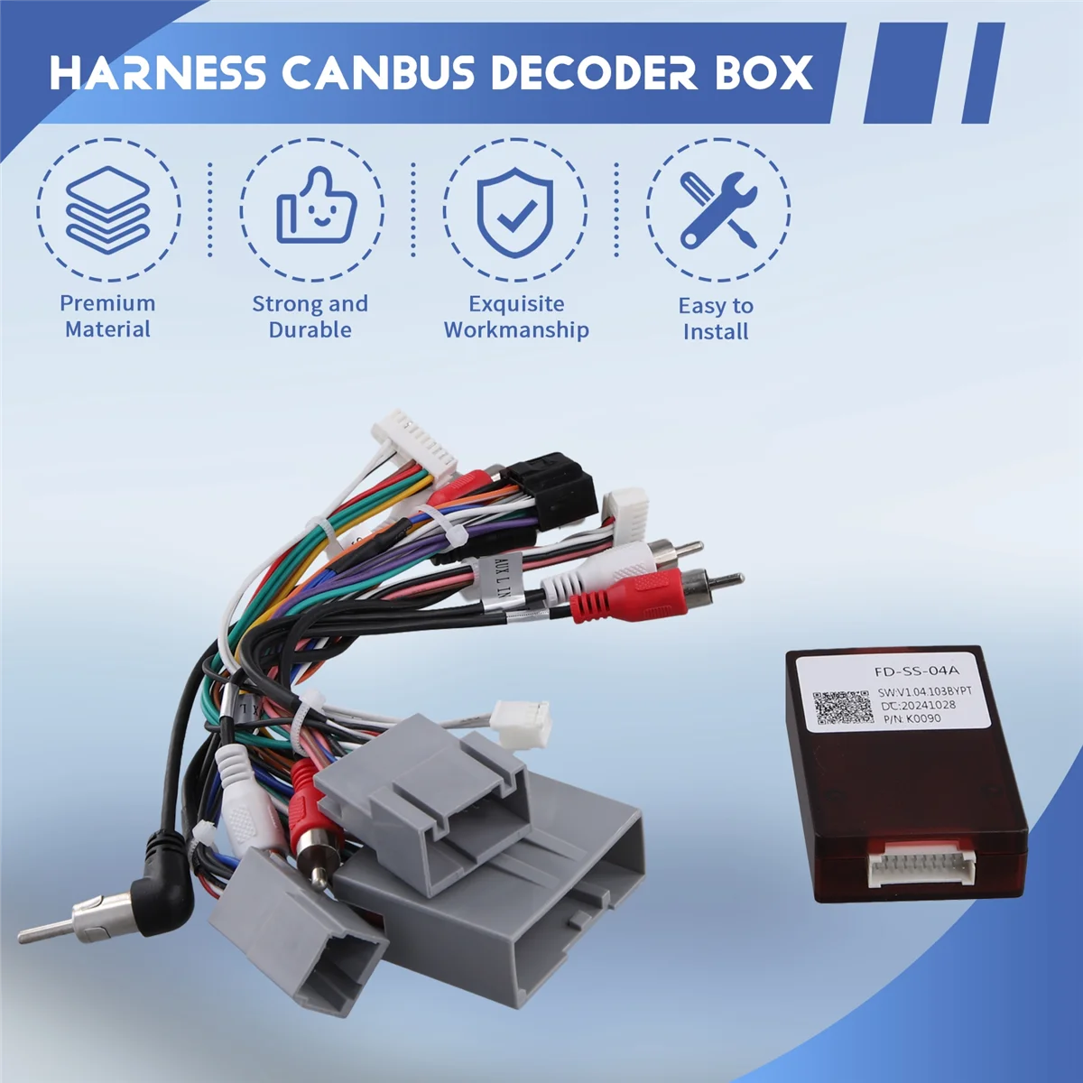

16pin Wiring Harness Adapter Canbus Decoder Android Radio Power Cable_OFSS