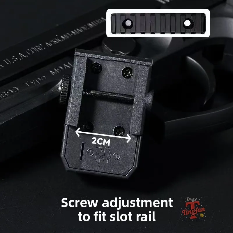 Accessorio per pistola giocattolo tattico integrato da 20 mm compatto mini curvo appeso regolabile con mirino laser rosso