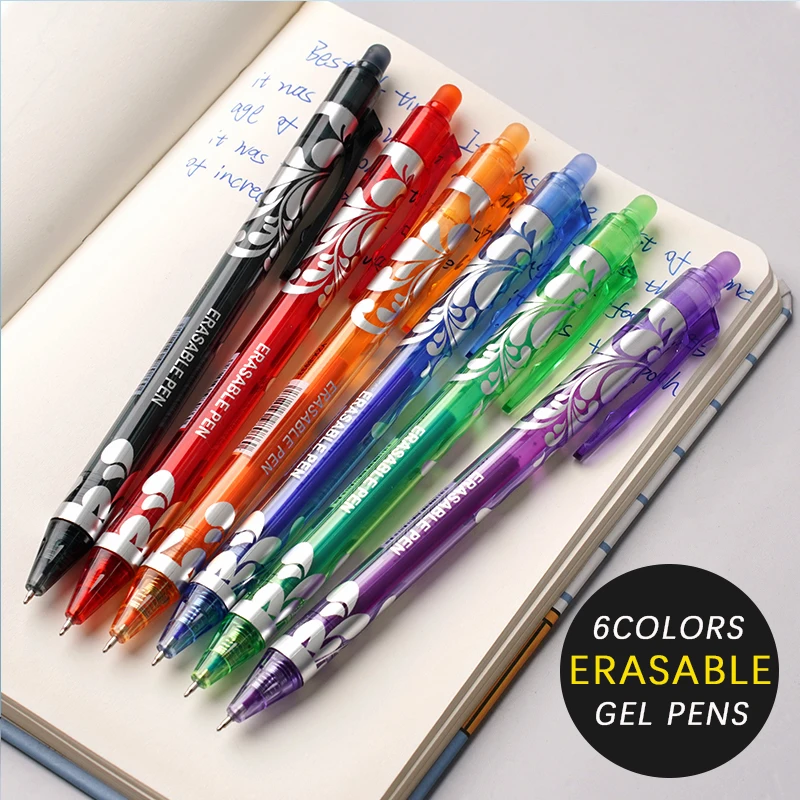 0,5mm Radierbare Gelstifte Set 6 Farben Nachfüllbarer Stift Magische Tinte Radierbarer Stift Abwaschbarer Griff Büro Schreibwaren Schüler Schule Schreibutensilien – Detail 2