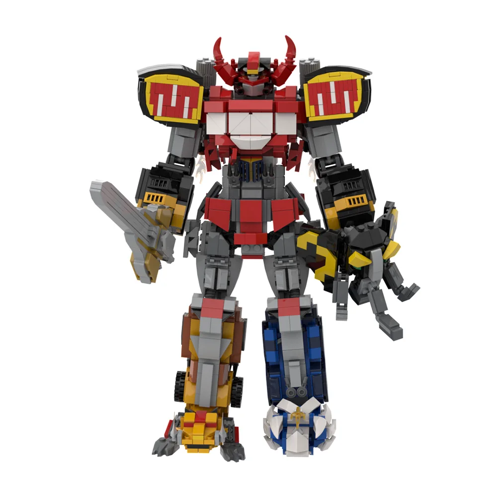 

MOC Dino Mecha Building Blocks Model Mightys Morphined Dionosaur Team Figure Megazord Action Robot Bricks Toys Kid Birthday Gift