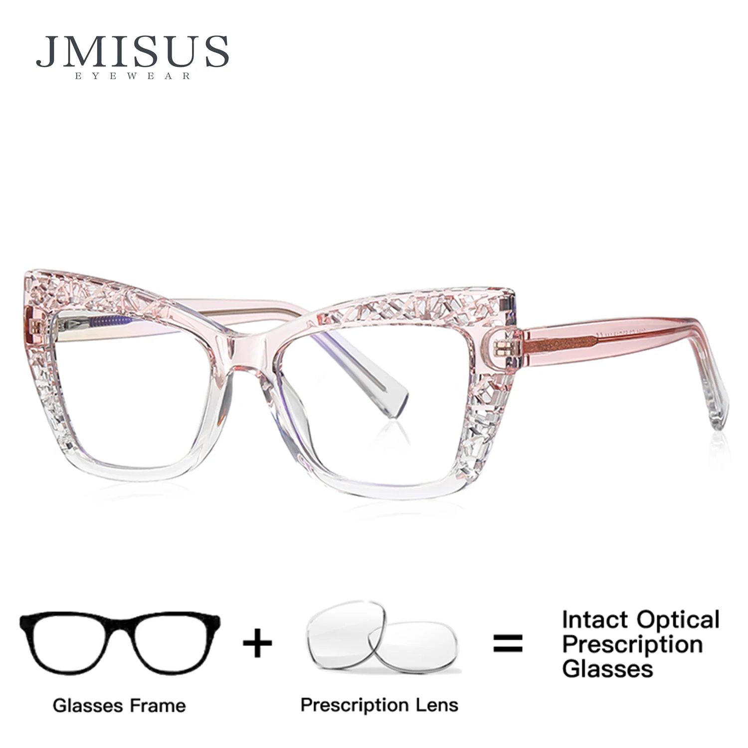 

JMISUS Handmade Acetate Trend Square Prescription Glasses Woman Butterfly Optical Eyeglasses Photochromic Progressive Eyewear