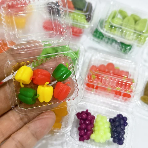 Миниатюрная еда для кукол Blyth: виноград/мясо/апельсин/редис