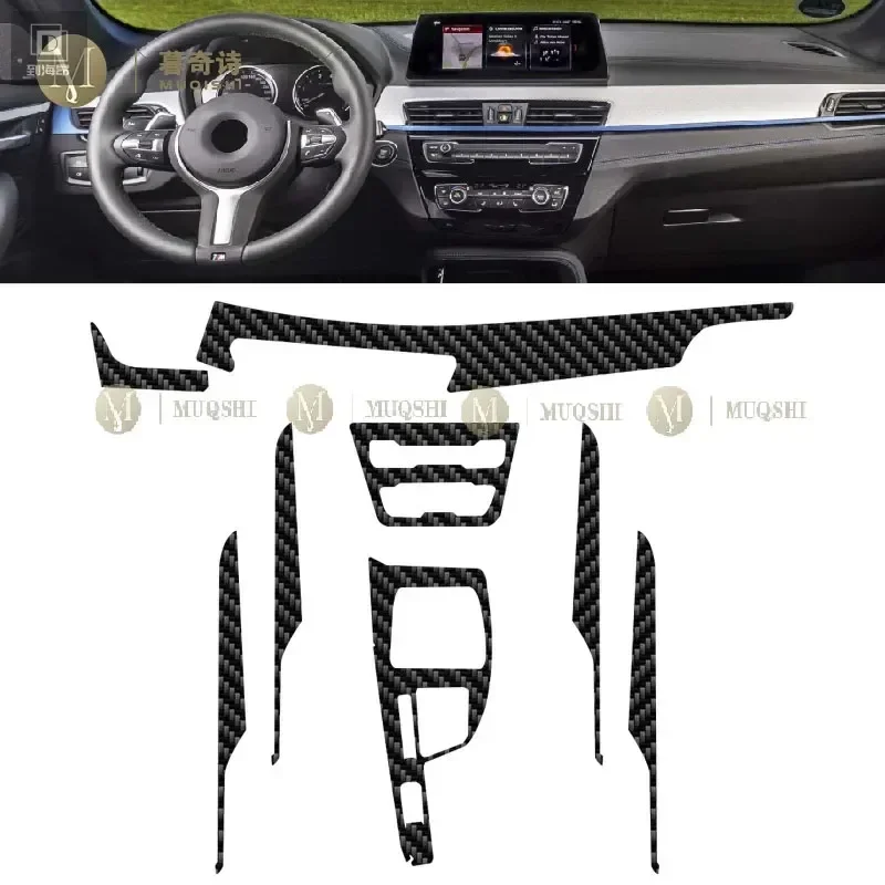 PET 5D Carbon Fibre Film For BMW F39 F48 X1 X2 2016-2022 Car Interior Center Console Anti Scratch Resist Film Accessories Refit