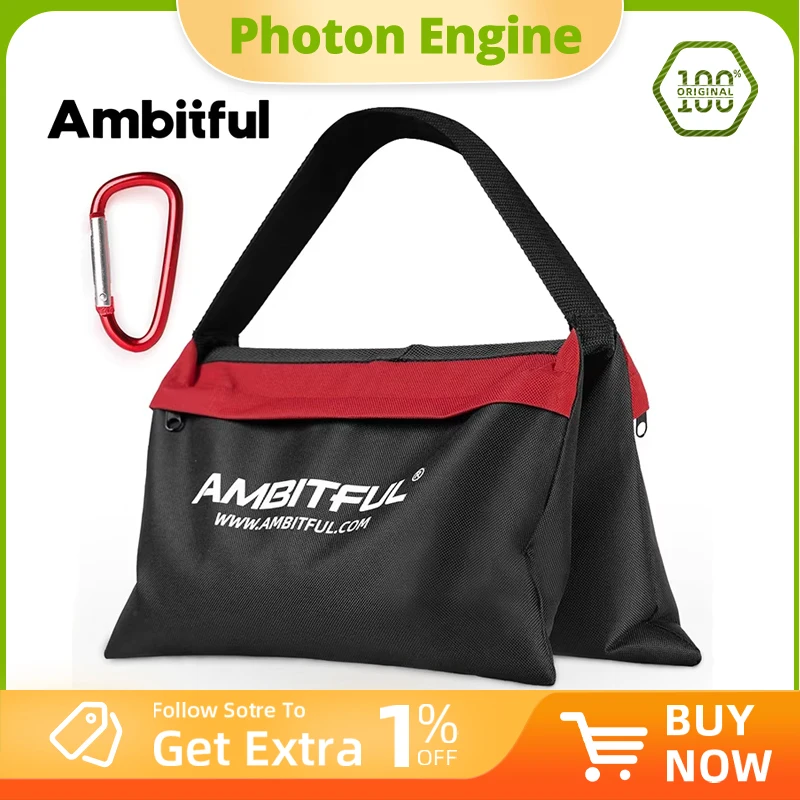 Ambitful 44x33cm Load-Bearing Sandbag Photography Studio Video Stage Film Heavy Duty Sandbag  for Light Stands Boom Arms Tripods