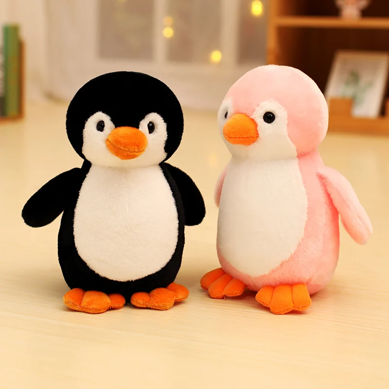 25/30/40CM Cute Expression Penguin Plush Toys Fluffy And Soft Fabric Stuffed Animal Doll Cartoon Pink Blue Purple Black Penguin