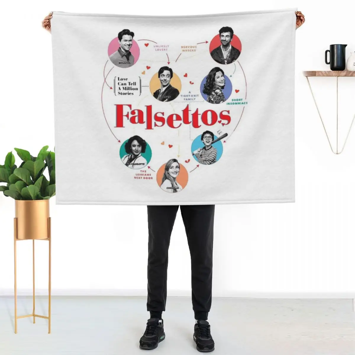Falsettos Revival Throw Blanket Warm Accent Blanket for Living Room Decoration