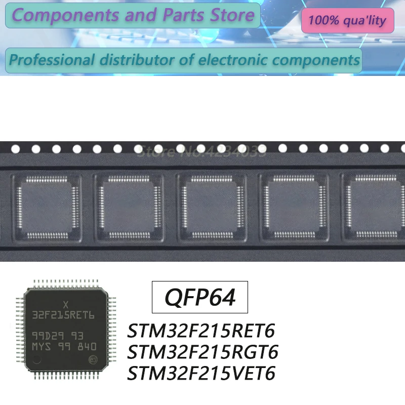 

1PCS STM32F215RET6 STM32F215RGT6 STM32F215VET6 QFP64 New Original Stock