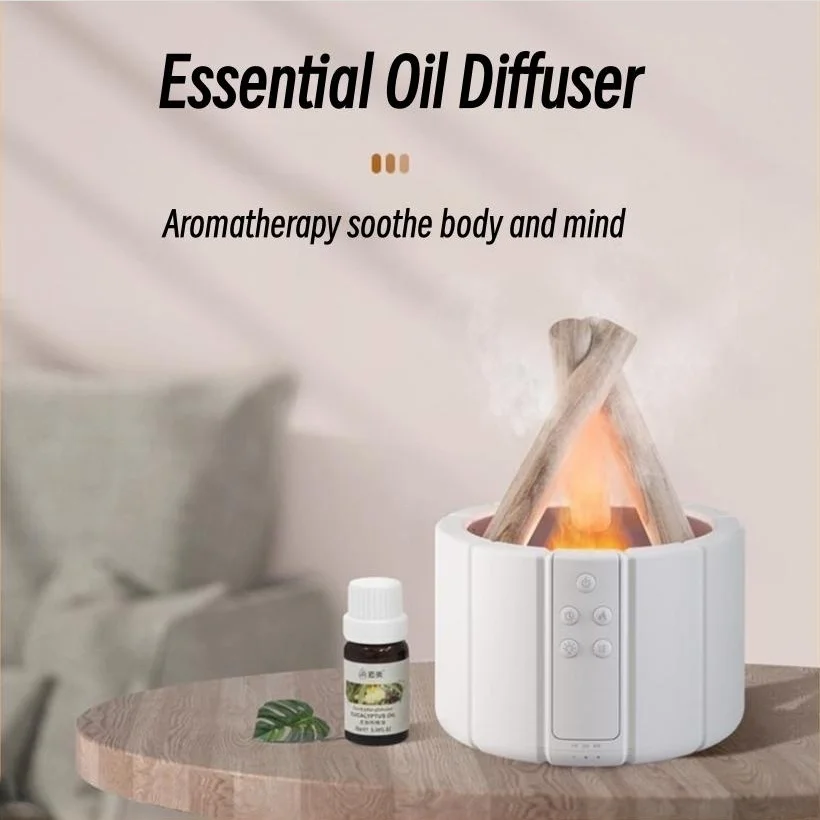 Bonfire Aromatherapy Essential Oil Diffuser Remote Control USB Ultrasonic Air Humidifier with Flame Lamp Home Aroma Diffusor