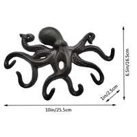 Octopus Key Holder Cast Iron Decorative Rustic Towel Hooks Wall Mounted Heavy Duty Coat Hooks - Image 3