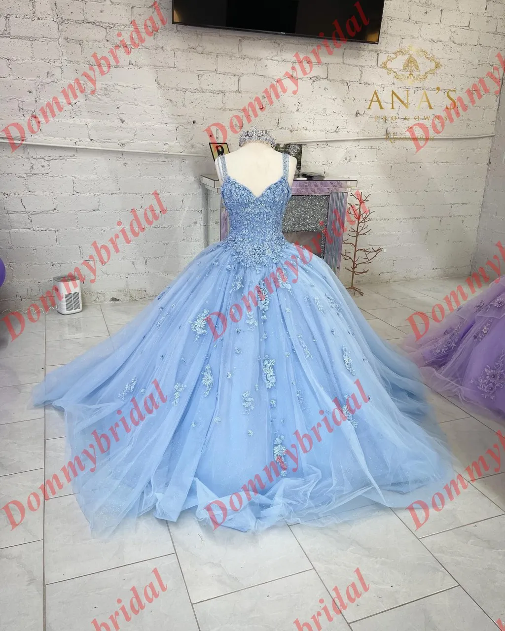 Elegant Light Blue A line Flowers Lace Quinceanera Dresses with Spaghetti Straps Sequins Corset Beaded Prom Party Cocktail dress