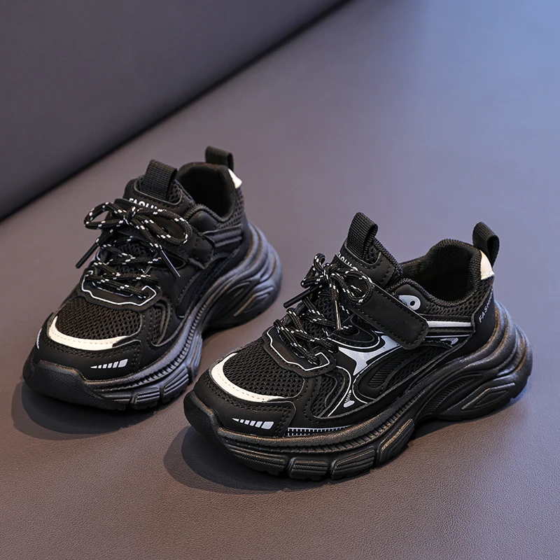 

Children's Sports Shoes Breathable Mesh Surface Thick Sole Height-increasing High-quality Brand Original Lace-up Fashion Shoes