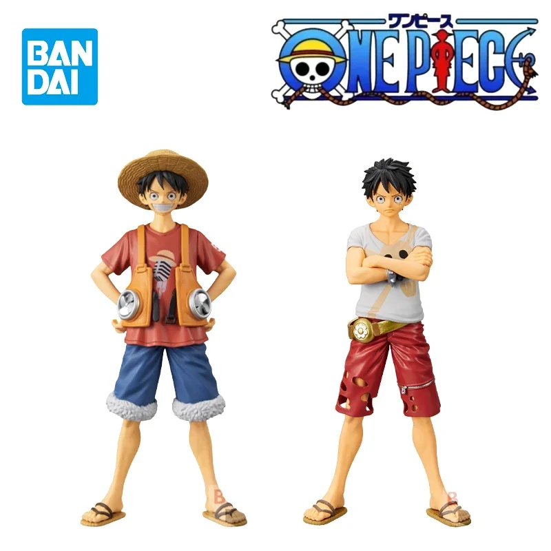 Original Bandai Banpresto One Piece DXF FILM RED Luffy Shanks Zoro Sanji Chopper Jinbe Law Brook Franky Anime Figure Toys Gifts