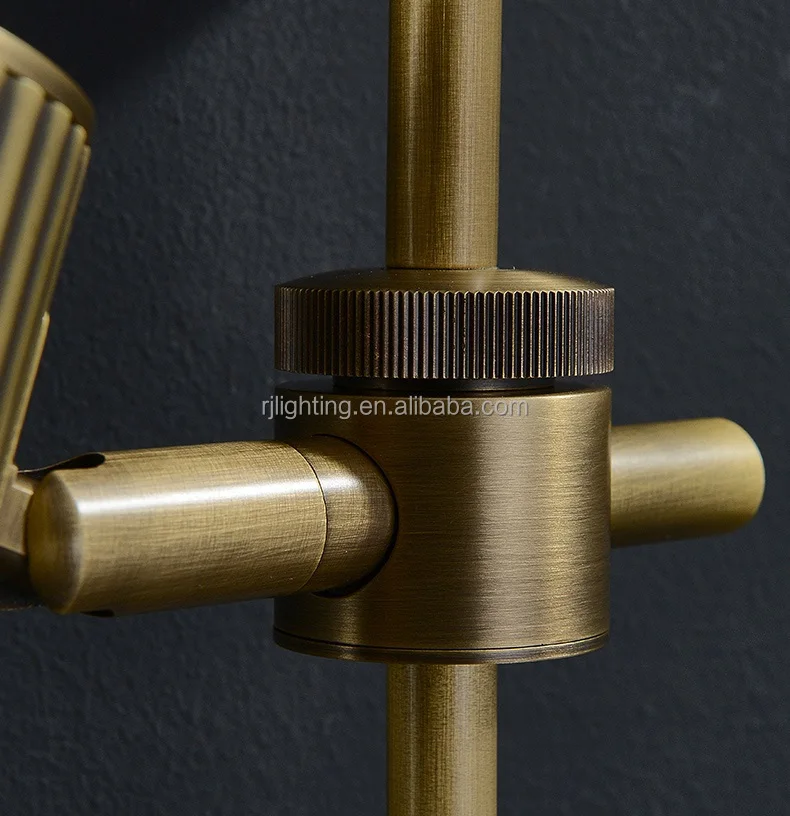 قابل للتعديل خمر النحاس الصلب أدى غرفة نوم ديكور الجدار مصباح داخلي الحديثة