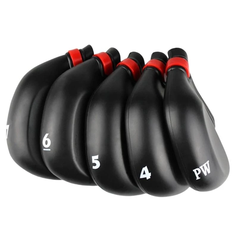   9Pcs PVC Golf Iron Club Head Cover with String Wedges Iron Club Protective Headcover Putter Protector Golf Supplies