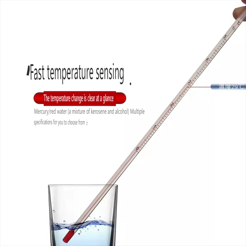 10 STKS Alcohol rode vloeibare glazen thermometer rode waterthermometer glazen staaf thermometer industrieel experiment chemisch