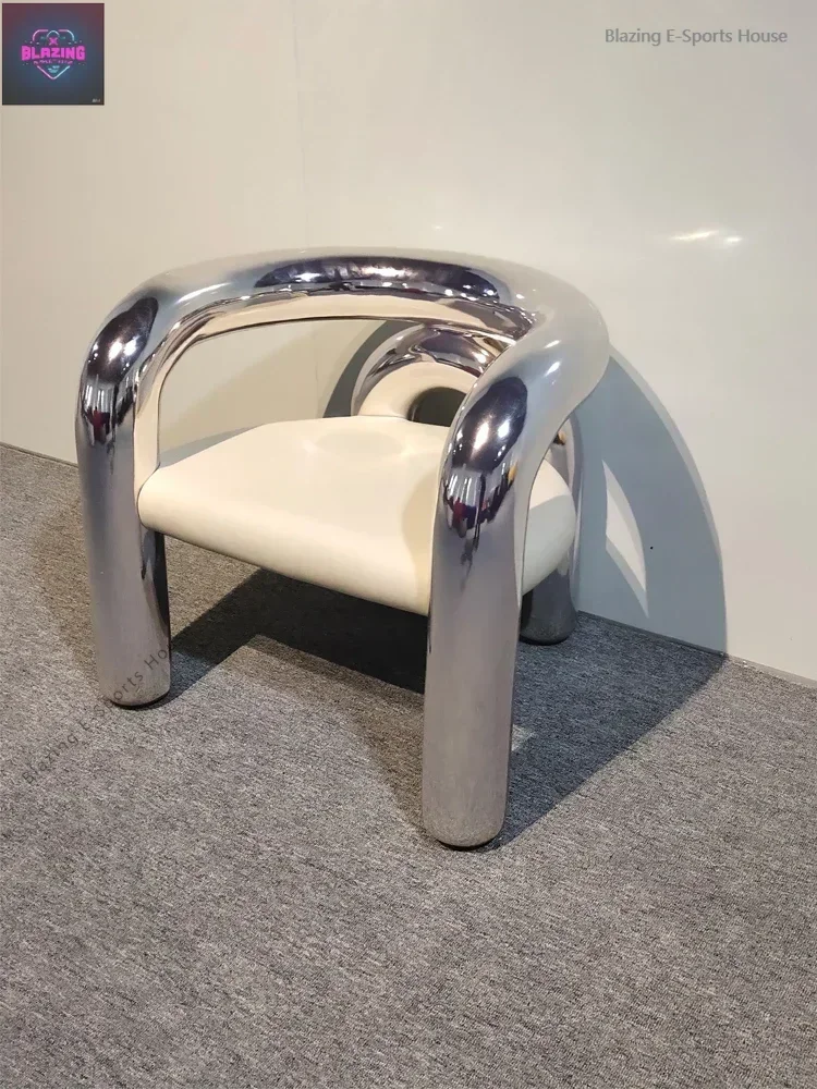 Nordic Minimalism Stainless Steel Chair Creative Design U-Shaped Chair Electroplating Process Home Living Room Children's Chair