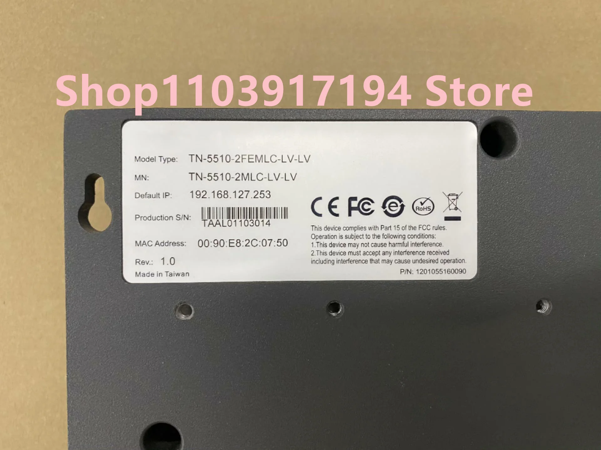 

Gigabit network management Ethernet switch TN-5510 EN50155