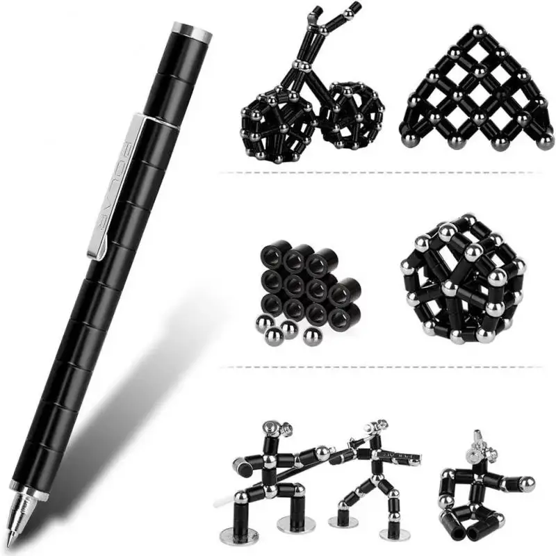 Magnetic Multi Function Pen Novel Student Decompression Magnetic 0.5mm Black Ballpoint Pen Student Writing Supplies