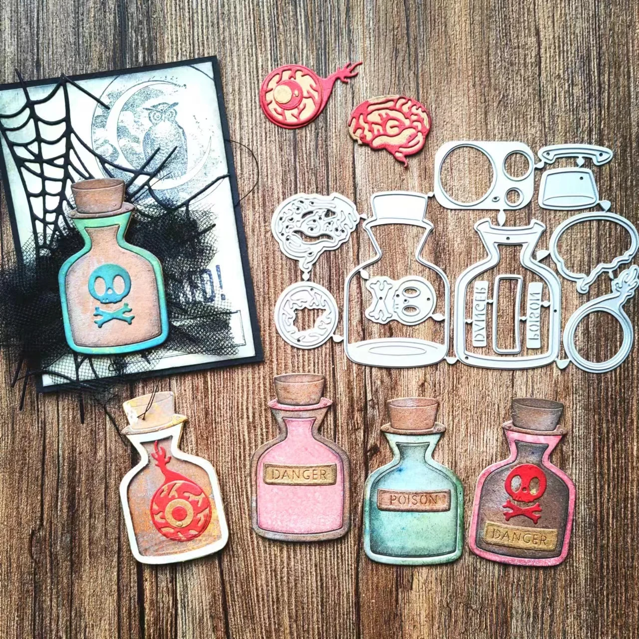 【GOGOCRAFT】JM018 Danger Bottle-Cutting Dies for JunkJournal Scrapbooking PaperDIY Original Designs Halloween