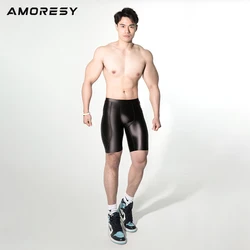 AMORESY-Calções de Fitness Apertados Masculinos, Respirável, Cintura Média, Posicionamento Série, Plástico