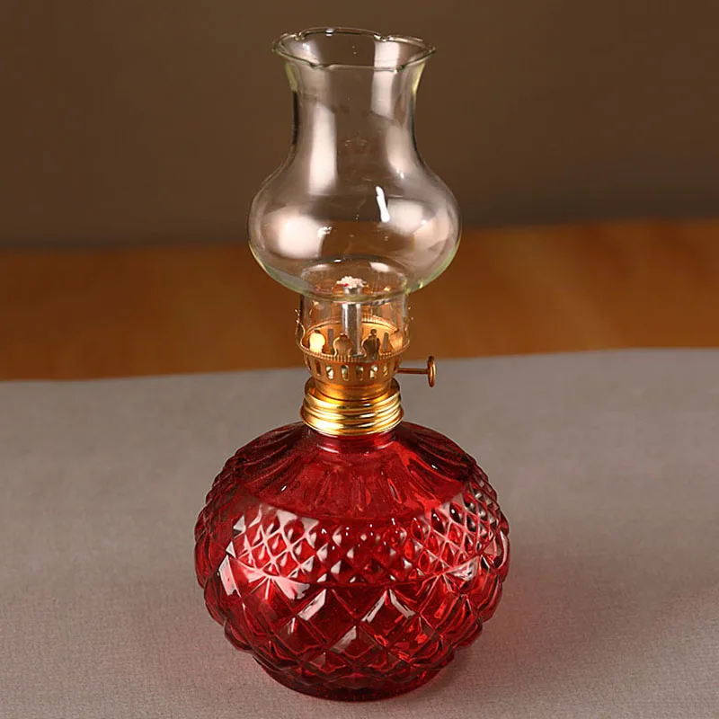 Glass Kerosene Oil Lamp Lantern Chamber  Kerosene Lamp Hurricane Lamp for Indoor Use Lighting Decor Emergency