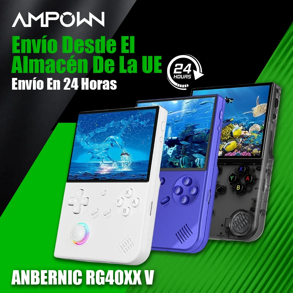 AMPOWN ANBERNIC RG40XX V reproductores de juegos portátiles 4,0 ''IPS Linux Video Retro juego portátil RGB Joystick WIFI Streaming