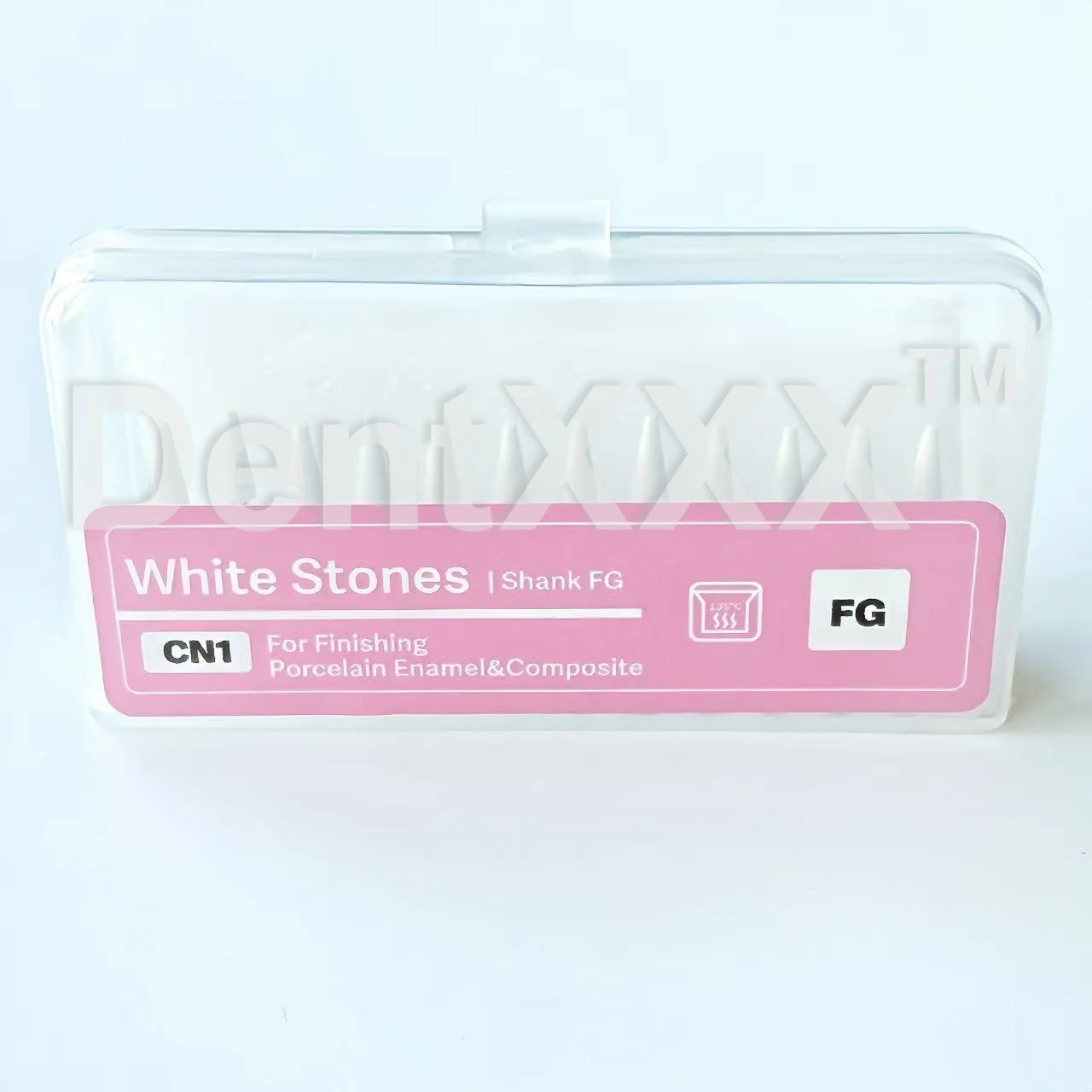 12Pcs/Box White Stone Polishing Fg Burs, Polishing Kit, Cone/Flame/Round Shape Abrasion Bur Fit for High Speed Tools 1.6mm