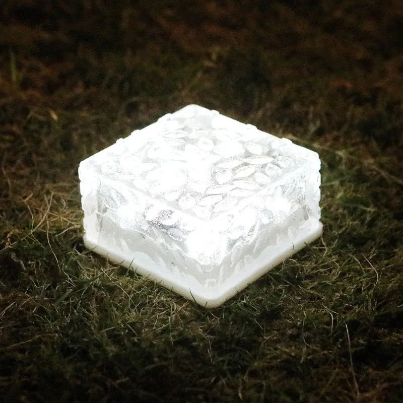 

2PCS Solar Light PVC Brick 10x10x5CM Solar Ground Light On/Off Ponds Lights Outdoor Garden Pathway Walkway Balcony Ornaments