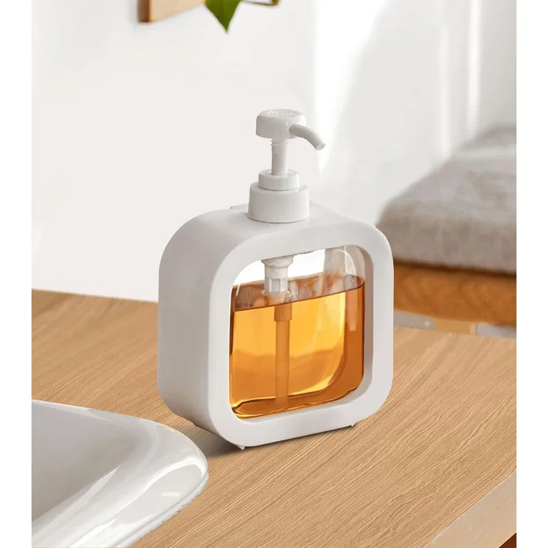 1pc 10 Oz White Large Empty Bottle for Laundry/Shower Gel/Hand/Dish Soap, Refillable with Waterproof Label.