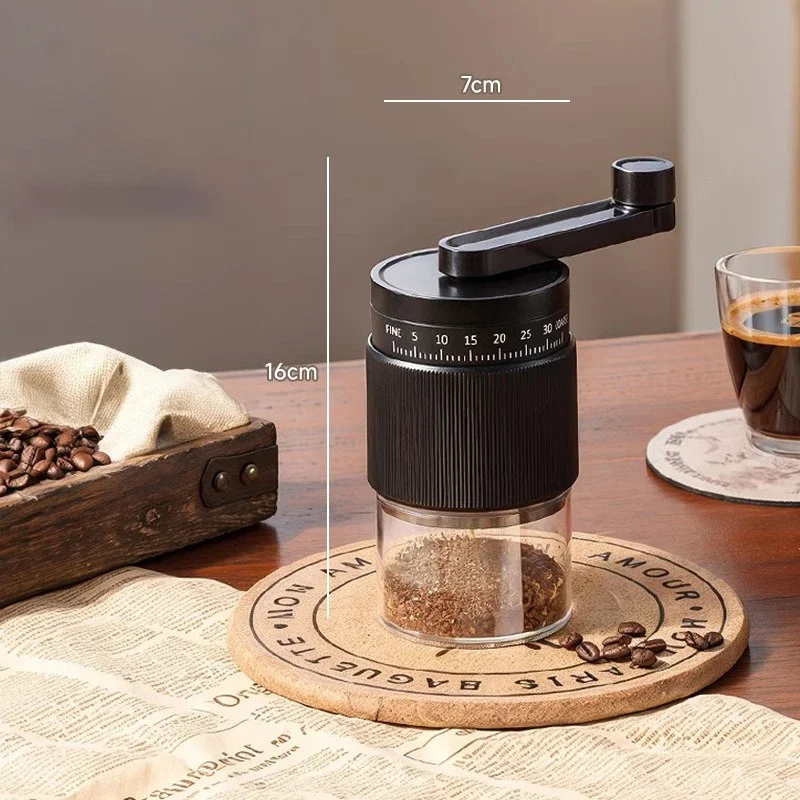 Portable Hand-crank Grinder Coffee Bean Grinder 35-speed Thickness Adjustment Household Hand-brushing Equipment Can Be Recharged