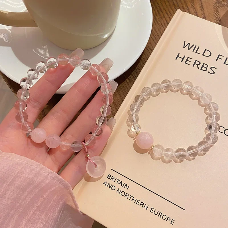 Simplicity New Naturally White Crystal Doughnut Bracelet Sweet Refreshing Charm Jewellery Fashion Handmade Exquisite Gift