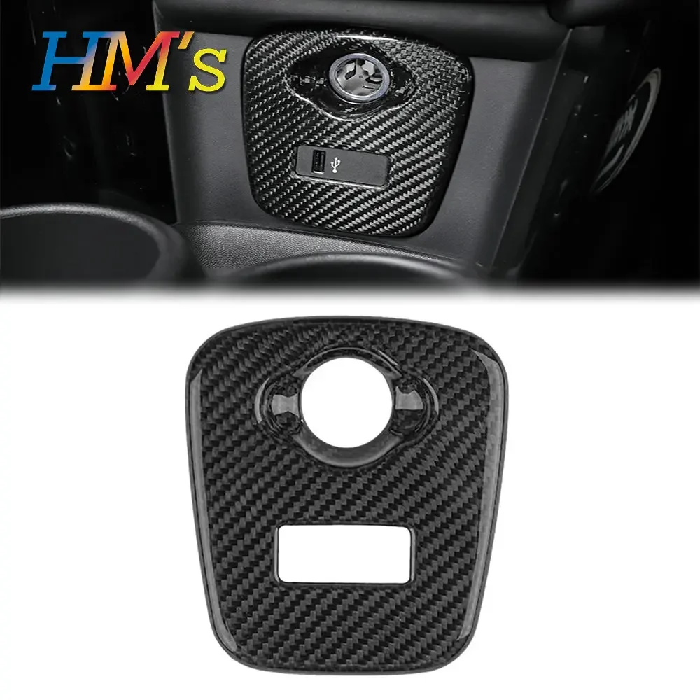 

For MINI COOPER F55 F56 Carbon Fiber Car Sticker Cigarette Lighter Panel Decorative Cover Frame Interior Styling Accessories