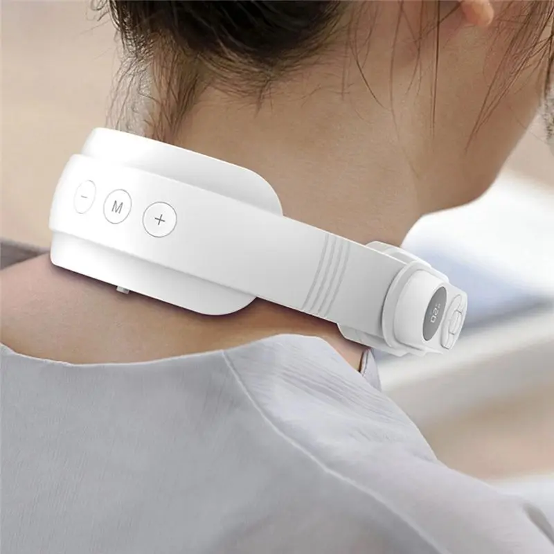

Hanging Neck Fan Air Conditioner No Leaf Neckband Air Cooler Heating Cooling Massager Hot Compress Vibration Massager,D