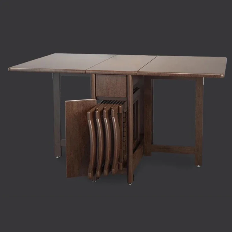 Portable Solid Wood Dining Table Multifunctional Modern Minimalist Walnut Folding Dining Table Kitchen Столик Home Furniture