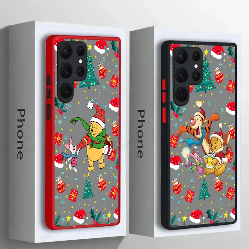 Christmas W-Winnie The Poohs Cartoon Phone Case For Samsung S24 Case S23 Ultra S22 S21 S20 FE S10 Plus For Samsung Note 20 Cover