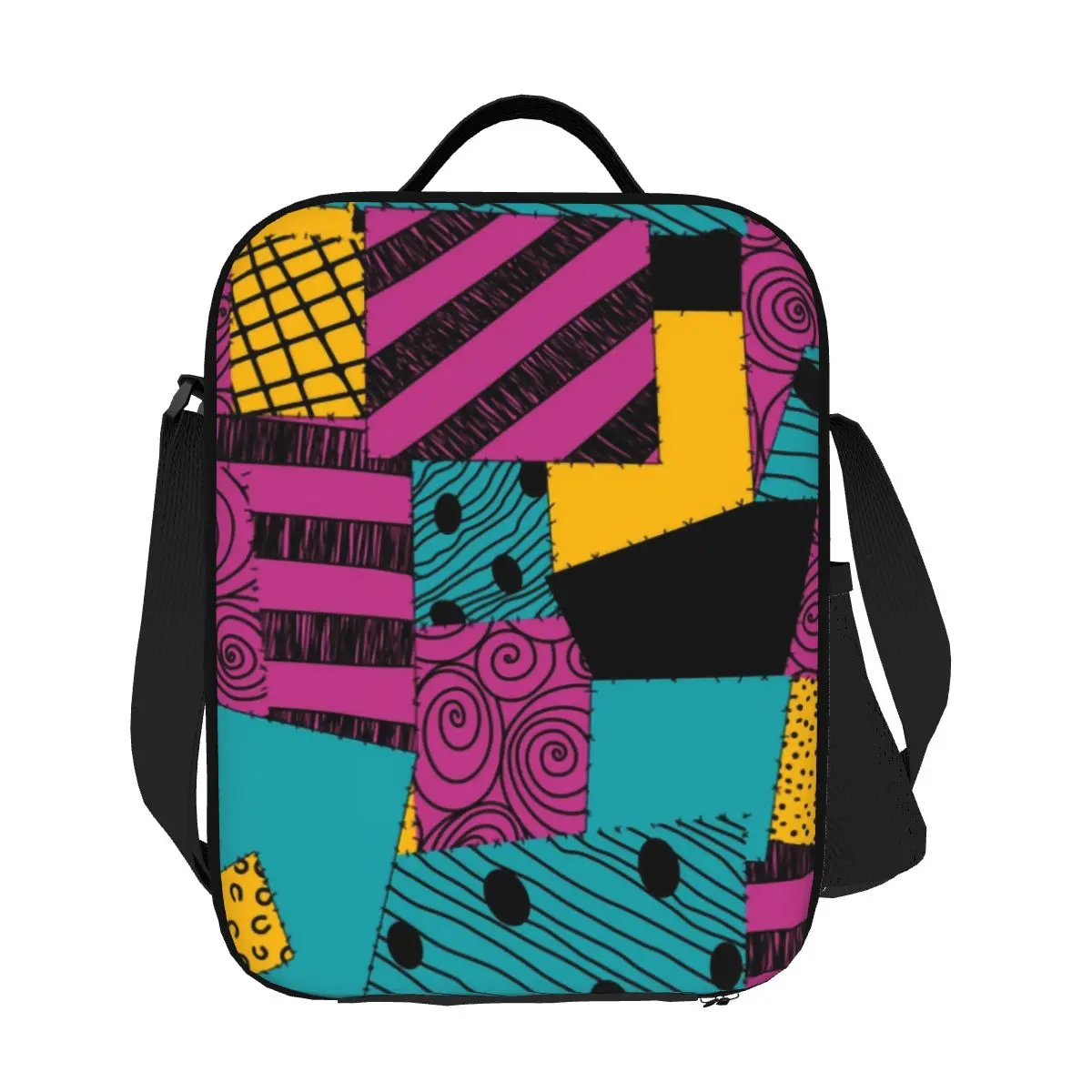 

Custom Sally Ragdoll Dress Insulated Lunch Bag Women Tim Burton Halloween Skull Thermal Cooler Bento Box Beach Camping Travel