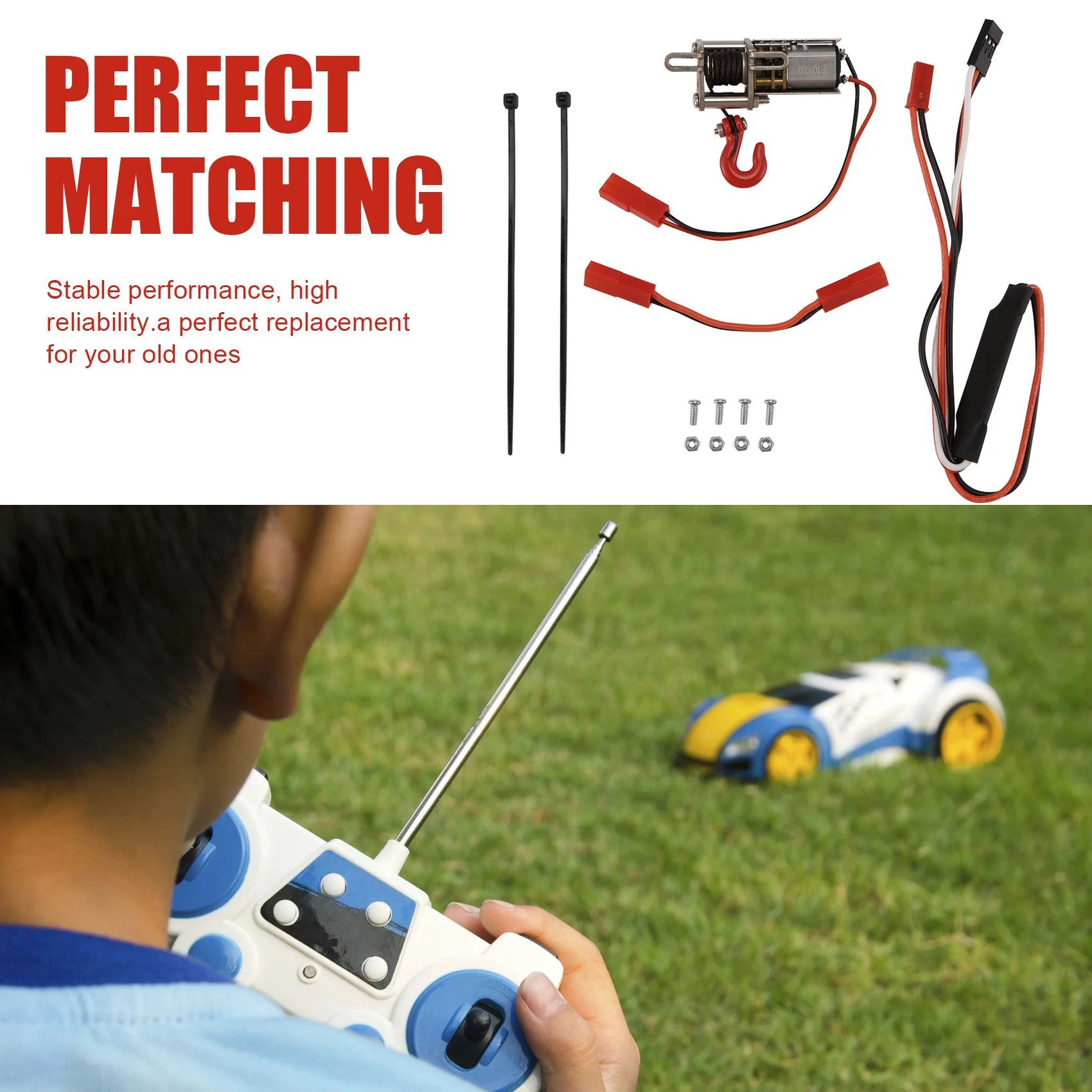 Conjunto de guincho automático de alumínio RC para carro RC em escala WPL/MN/JJRC 1/12 1/14 1/16