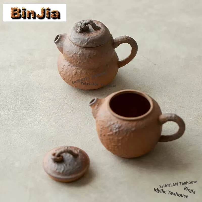 

Чайный горшок ручной работы из старой глины, домашний бутиковый горшок с фильтром для отверстий в шариках, античный маленький чайник, чайник, чайный подарок