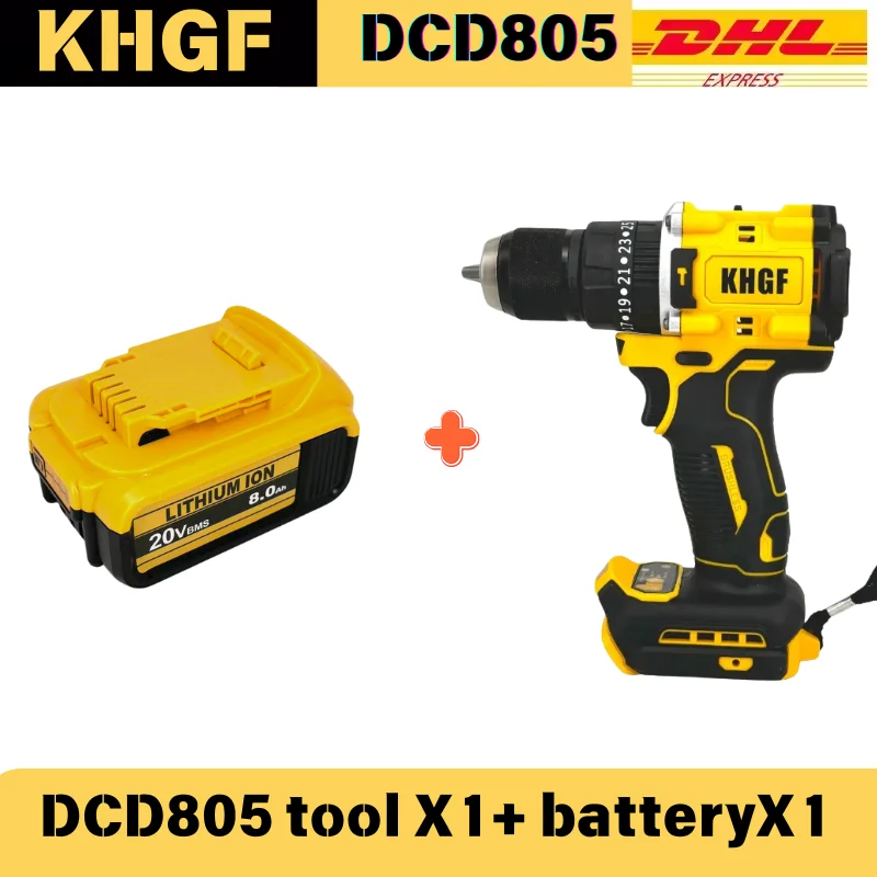 

KHGF DCD805 20V Power Tools Brushless Impact Drill Cordless Electric Screwdriver Multi-Function Hand Drill