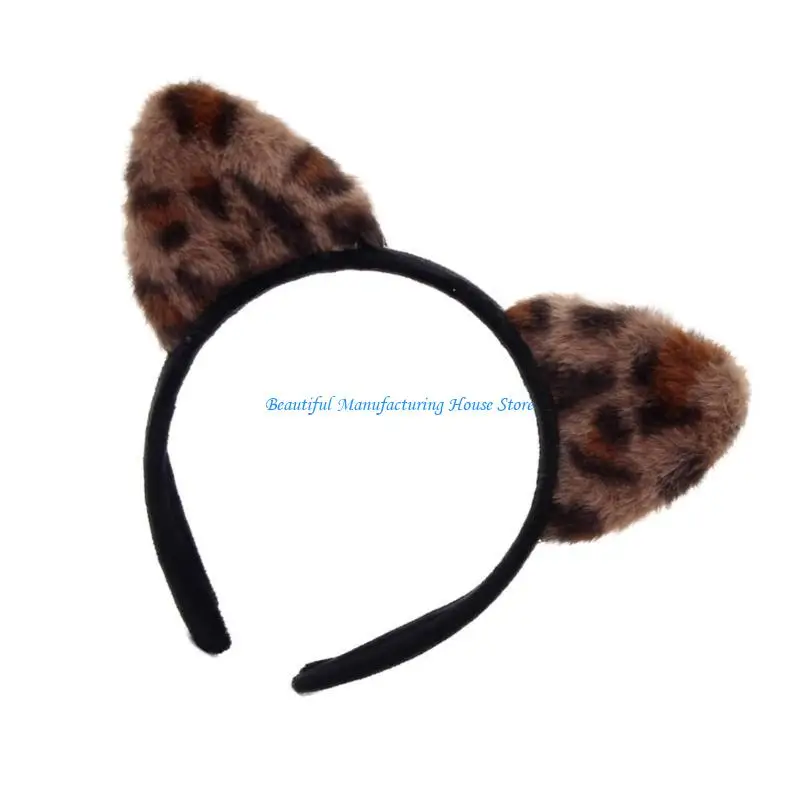 E56A Popular Cats Ear Headband Music Festival Hairhoop Women Face Washing Hairband
