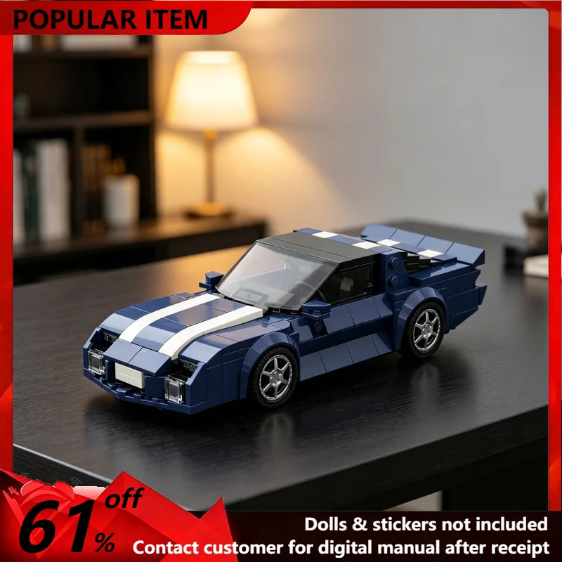 384PCS MOC Third Gen Classic Muscle Sports Car Model Building Blocks Racing Vehicle Desktop Display Ornament DIY Assembly Gifts