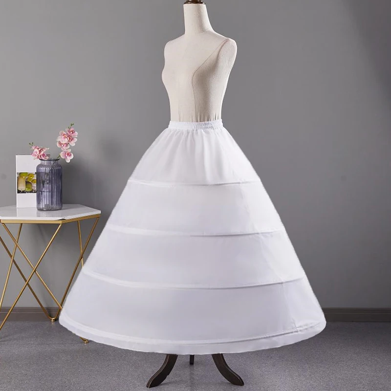 

Bridal Wedding Skirt Support Petticoat White 4-Circle A-line and Floor length Skirt Crinoline Luxury Clothing Women's Skirt